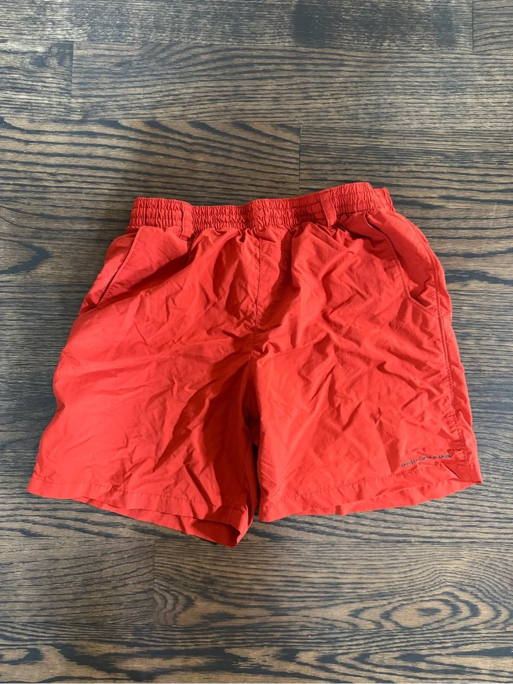 Columbia Red Mesh-Lined Athletic Shorts